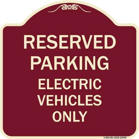 Signmission For Electrical Cars Reserved Parking Electric Vehicles Heavy-Gauge Alum, 18" x 18", BU-1818-23948 A-DES-BU-1818-23948